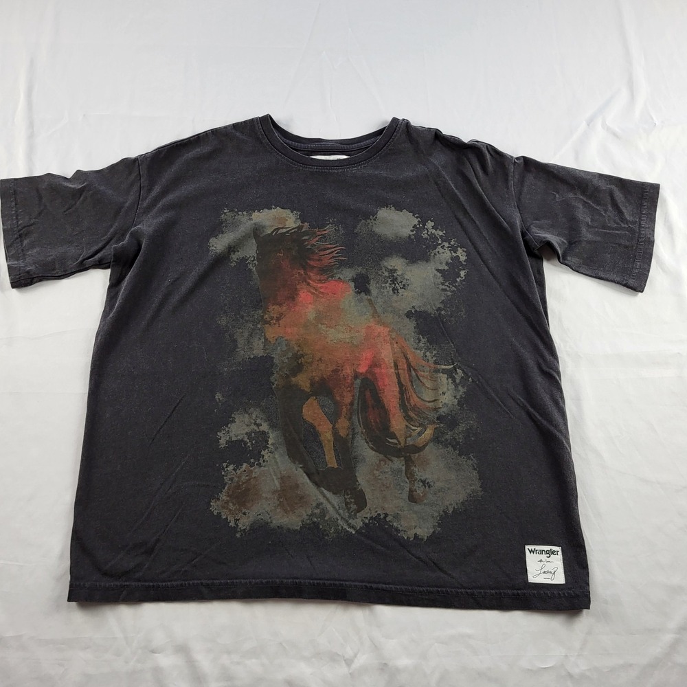 Wrangler x Lainey Wilson Watercolor Horse Short Sleeve Oversized Tee Large